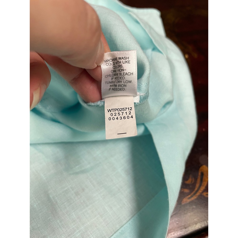 Pure Jill J Jill Petite Blue Linen Sleeveless Tunic Top Pockets Oversized PM - Picture 11 of 11